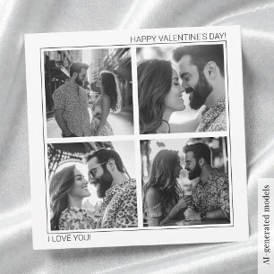 Ik Hou Van Jou Moderne Fotocollage Valentijnsdag Feestdagenkaart
