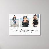 Ik Hou Van Jou Moderne Hart Script Foto Collage Canvas Afdruk (Voorkant)