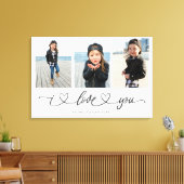 Ik Hou Van Jou Moderne Hart Script Foto Collage Canvas Afdruk (Insitu (Woonkamer))