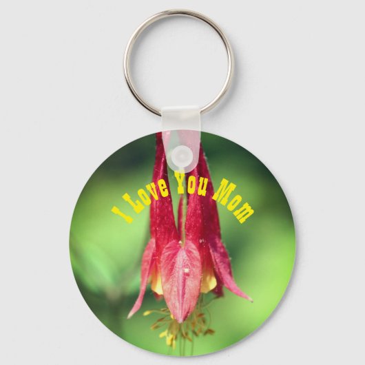 Ik hou van jou Moeder Columbine Bloem  Sleutelhanger (Voorkant)