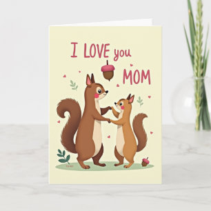 Ik Hou Van Jou Moeder Cute Kunstkaart Kaart