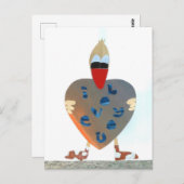 Ik hou van jou moeder dag eend hart met liefde briefkaart (Voorkant / Achterkant)