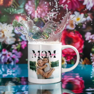 Ik Hou Van Jou Moeder Hart Typography Foto Koffiemok