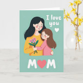 Ik Hou Van Jou Moeder Knuffelkaart Kaart (Gele Bloem)