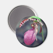Ik hou van jou Moeder Lady Slipper Bloem  Magneet (Voorkant / Achterkant)