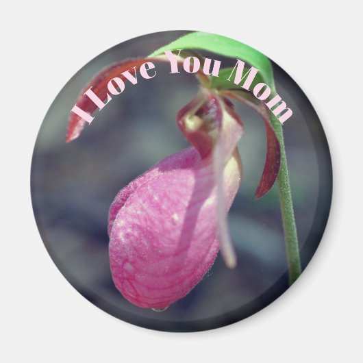Ik hou van jou Moeder Lady Slipper Bloem  Magneet (Voorkant)