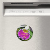 Ik hou van jou Moeder Orchidee Bloem Magneet (Insitu (Vaatwasser))