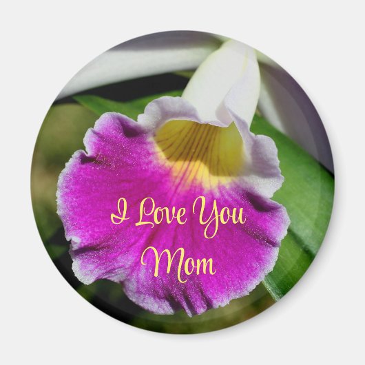 Ik hou van jou Moeder Orchidee Bloem Magneet (Voorkant)