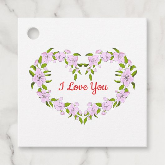 Ik hou van jou Mooie bloemen Bedankjes Labels (Voorkant)