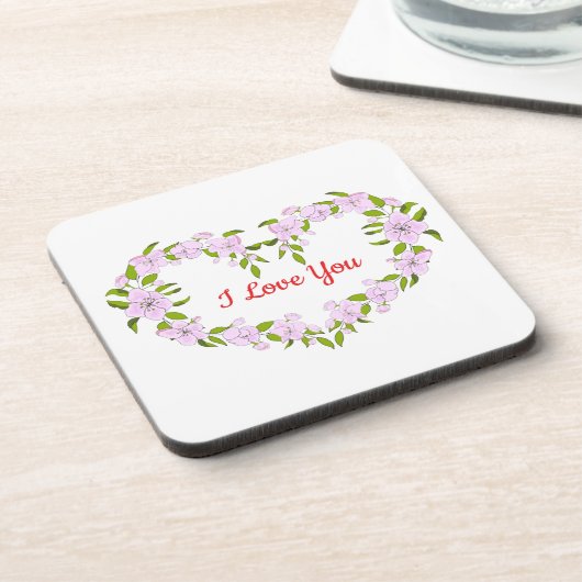 Ik hou van jou Mooie bloemen Bier Onderzetter (Linkerzijde)