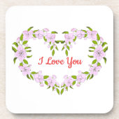 Ik hou van jou Mooie bloemen Bier Onderzetter (Voorkant)