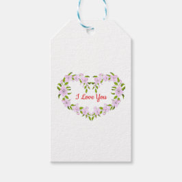 Ik hou van jou Mooie bloemen Cadeaulabel