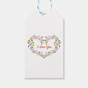 Ik hou van jou Mooie bloemen Cadeaulabel