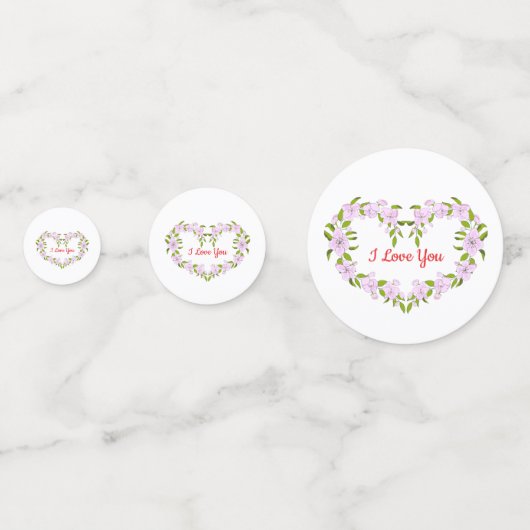 Ik hou van jou Mooie bloemen Confetti (Achterkanten)