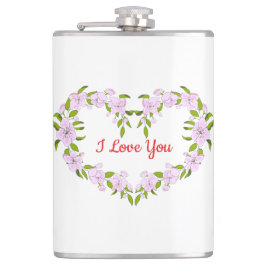 Ik hou van jou Mooie bloemen Heupfles