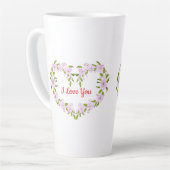 Ik hou van jou Mooie bloemen Latte Mok (Linkerhoek)