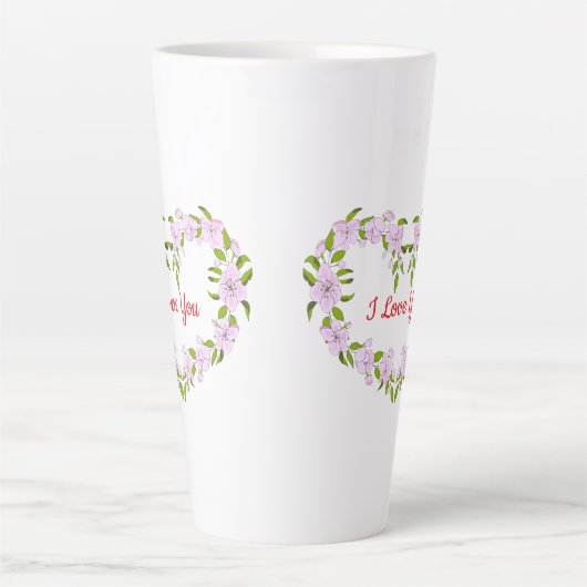Ik hou van jou Mooie bloemen Latte Mok (Voorkant)
