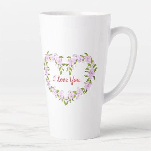 Ik hou van jou Mooie bloemen Latte Mok (Rechts)