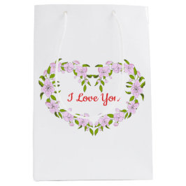 Ik hou van jou Mooie bloemen Medium Cadeauzakje