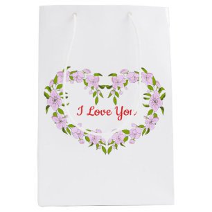 Ik hou van jou Mooie bloemen Medium Cadeauzakje