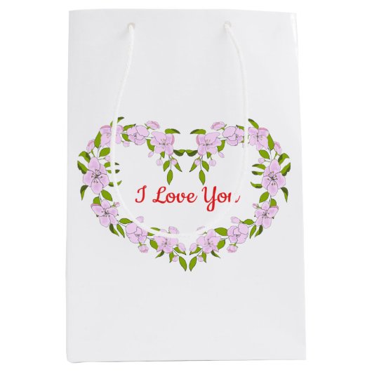 Ik hou van jou Mooie bloemen Medium Cadeauzakje (Voorkant)