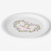 Ik hou van jou Mooie bloemen Papieren Bordje (Gekanteld)