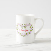 Ik hou van jou Mooie bloemen Porselein Kop (Rechts)