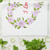 Ik hou van jou Mooie bloemen Theedoek (Gevouwen)