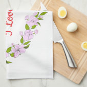 Ik hou van jou Mooie bloemen Theedoek (Quarter Fold)