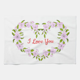 Ik hou van jou Mooie bloemen Theedoek