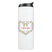 Ik hou van jou Mooie bloemen Thermosbeker (Gedraaid links)