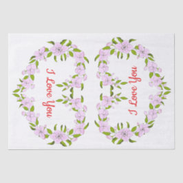 Ik hou van jou Mooie bloemen Tissuepapier