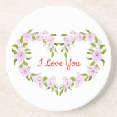 Ik hou van jou Mooie bloemen Zandsteen Onderzetter (Voorkant)