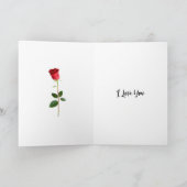 Ik hou van jou | Mooie vrouw met rode roos Kaart (Binnen)