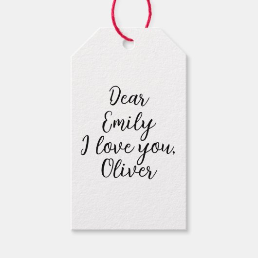 Ik Hou Van Jou Naam Sjabloon Cadeaulabel (Voorkant)