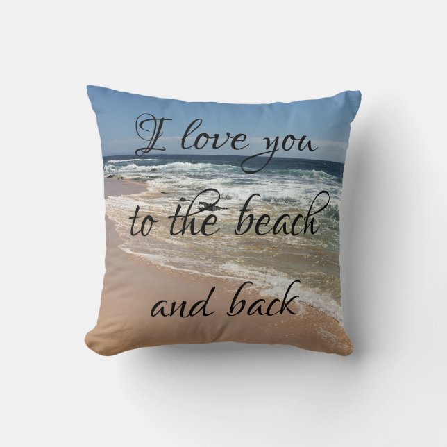 Ik hou van jou naar het strand en terug Kussen (Voorkant)