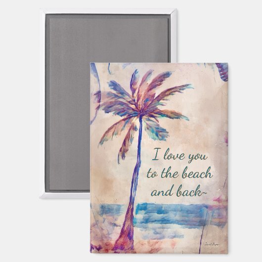 Ik hou van jou naar het strand en terug Magneet (Voorkant / Achterkant)
