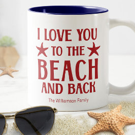 Ik hou van jou naar het strand en terug Nauutelijk Tweekleurige Koffiemok