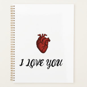 "Ik hou van jou"-notitieboek met anatomische harti Planner