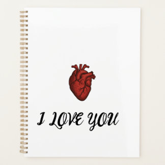 "Ik hou van jou"-notitieboek met anatomische harti Planner