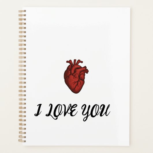 "Ik hou van jou"-notitieboek met anatomische harti Planner (Voorkant)
