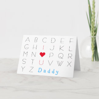 Ik hou van jou om papa ABCD Fathers Day Birthday t Kaart