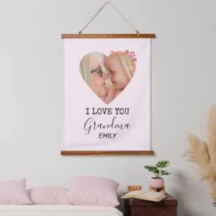 Ik hou van jou oma Houten wandtapijt Hangend Wandkleed
