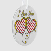 Ik Hou Van Jou Ontwerp Gouden Harten Ornament (voorkant)
