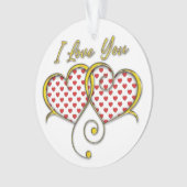 Ik Hou Van Jou Ontwerp Gouden Harten Ornament (voorkant)