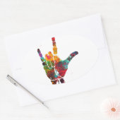 Ik Hou Van Jou Ovale Sticker (Envelop)