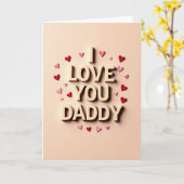 Ik Hou Van Jou Papa Cream Tekst Kaart (Gele Bloem)