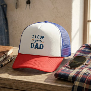 Ik hou van jou papa grappig ontwerp voor Vaderdag Trucker Pet