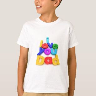 Ik hou van jou papa kleurrijke 3D letter T-shirt