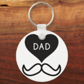 Ik hou van jou papa moderne zwart-wit vaderdag sleutelhanger (Voorkant)